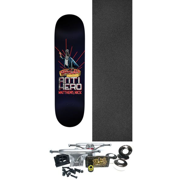 Anti Hero Skateboards Nick Matthews P2 Judgement Skateboard Deck - 8.38" x 32.25" - Complete Skateboard Bundle